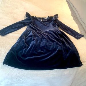 JCrew Crewcuts Knit Velvet Dress. Navy Blue kids size 5